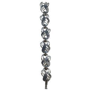 Marboux Silver Tone Chunky Woven Bracelet Signed 7 inches
